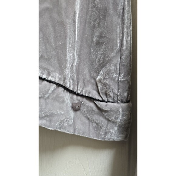 Sleeping With Jacques Bon Vivant Belted Platinum Silk Velvet Robe Size 0 - Picture 6 of 8